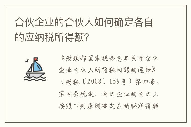 合伙企业的合伙人如何确定各自的应纳税所得额？